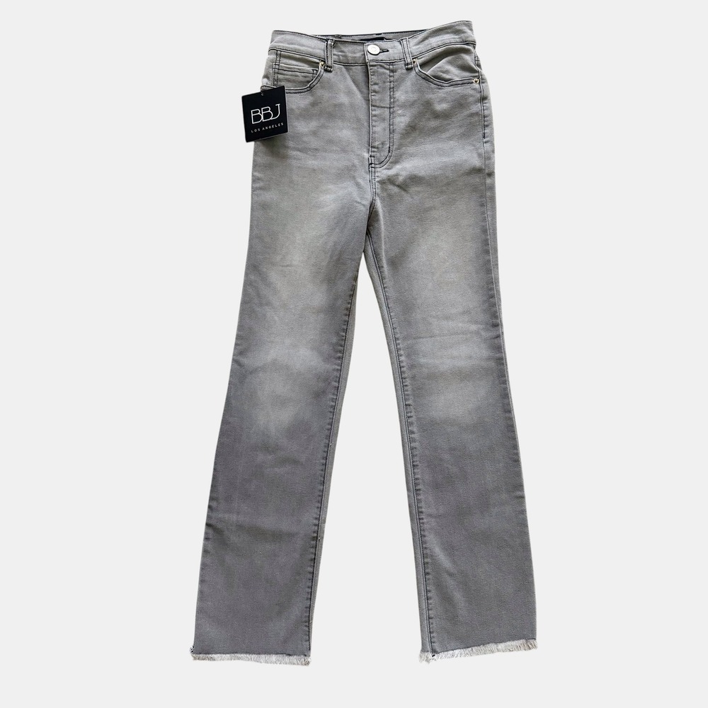 BBJ Pinch Straight Grey High Rise Raw Hem Jeans sz 1 25 NWT New Minimalist edgy